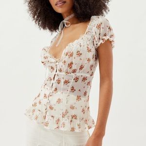 Urban outfitters chiffon floral top
